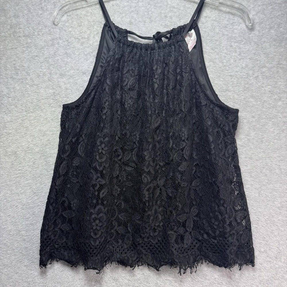 Womens Lace Halter Top Medium Whimsigoth Vamp Babydoll Black